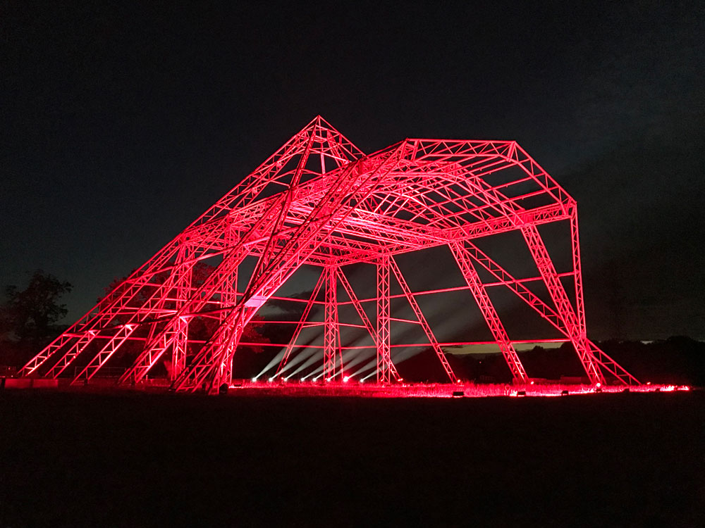 Fineline lights Glastonbury Pyramid stage in red